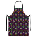 Day Of The Dead Sugar Skull Print Bib Apron With Pocket