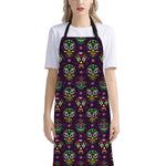 Day Of The Dead Sugar Skull Print Bib Apron With Pocket