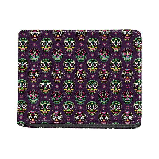 Day Of The Dead Sugar Skull Print Bifold Wallet