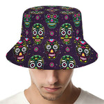 Day Of The Dead Sugar Skull Print Bucket Hat