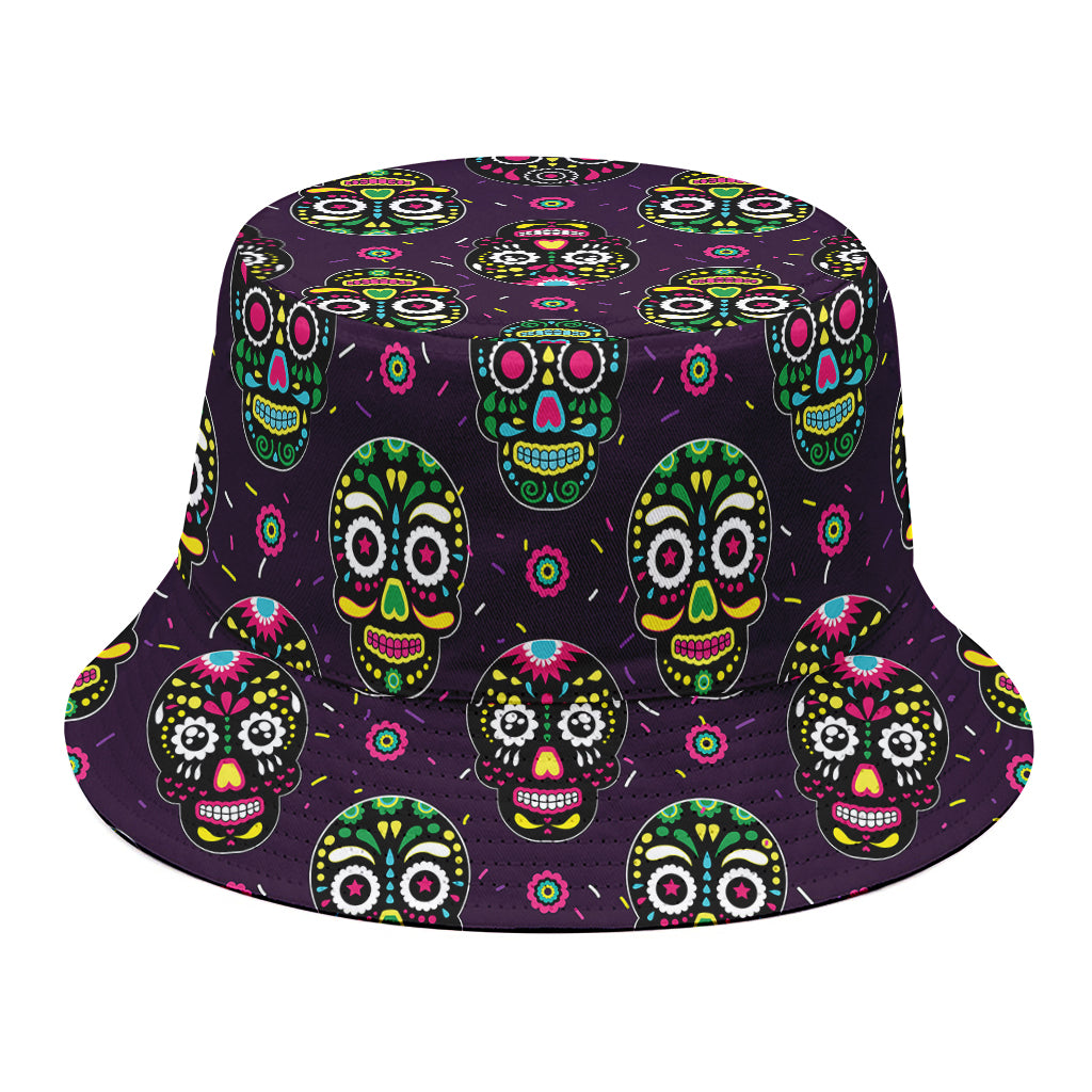 Day Of The Dead Sugar Skull Print Bucket Hat
