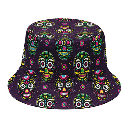 Day Of The Dead Sugar Skull Print Bucket Hat
