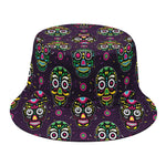 Day Of The Dead Sugar Skull Print Bucket Hat