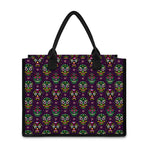 Day Of The Dead Sugar Skull Print Canvas Tote Bag