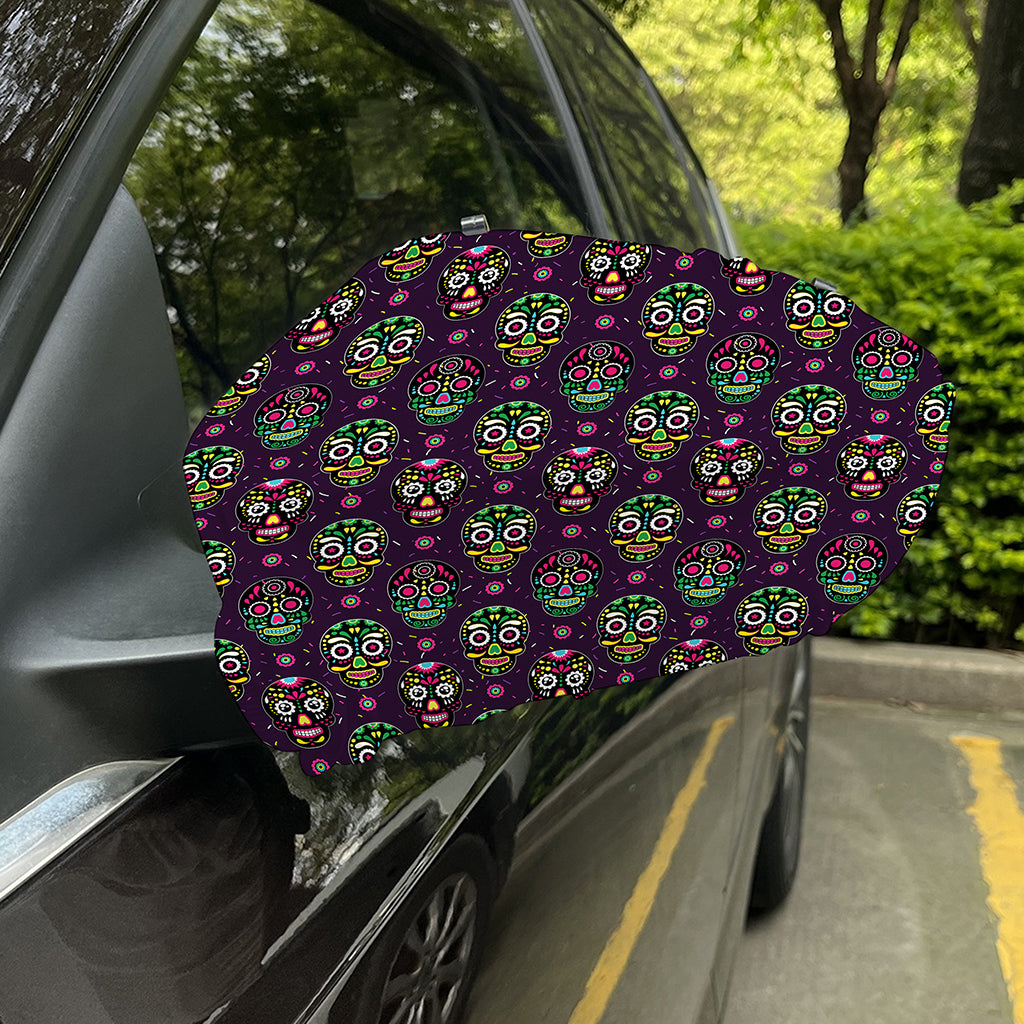 Day Of The Dead Sugar Skull Print Car Side Mirror Covers