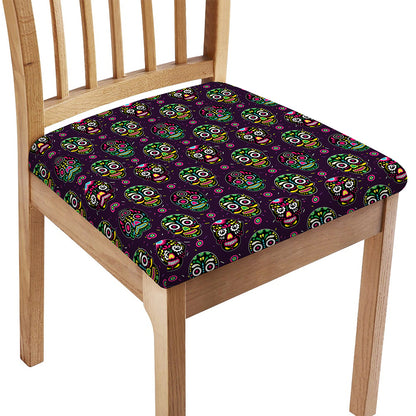 Day Of The Dead Sugar Skull Print Chair Cushion Cover