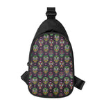 Day Of The Dead Sugar Skull Print Chest Bag