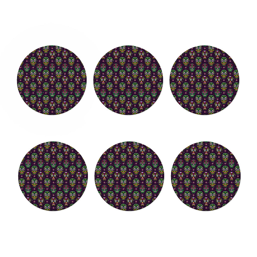 Day Of The Dead Sugar Skull Print Coaster Set