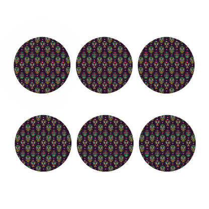Day Of The Dead Sugar Skull Print Coaster Set