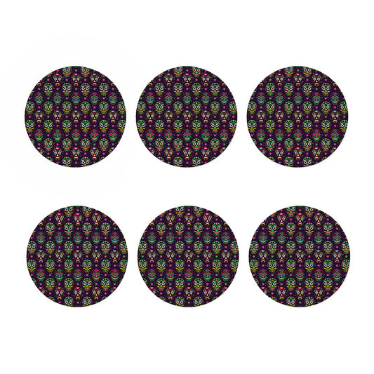 Day Of The Dead Sugar Skull Print Coaster Set