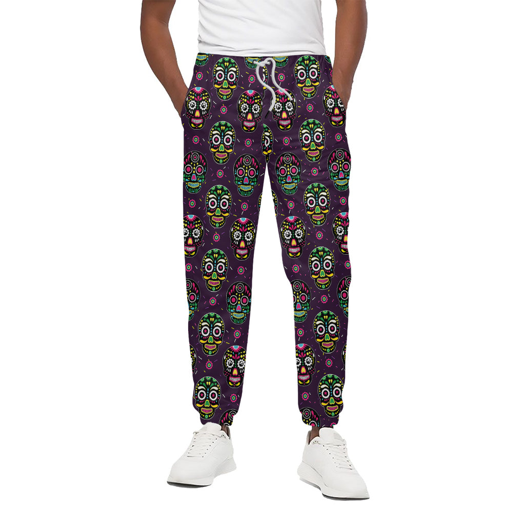 Day Of The Dead Sugar Skull Print Cotton Pants