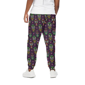 Day Of The Dead Sugar Skull Print Cotton Pants