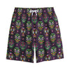 Day Of The Dead Sugar Skull Print Cotton Shorts