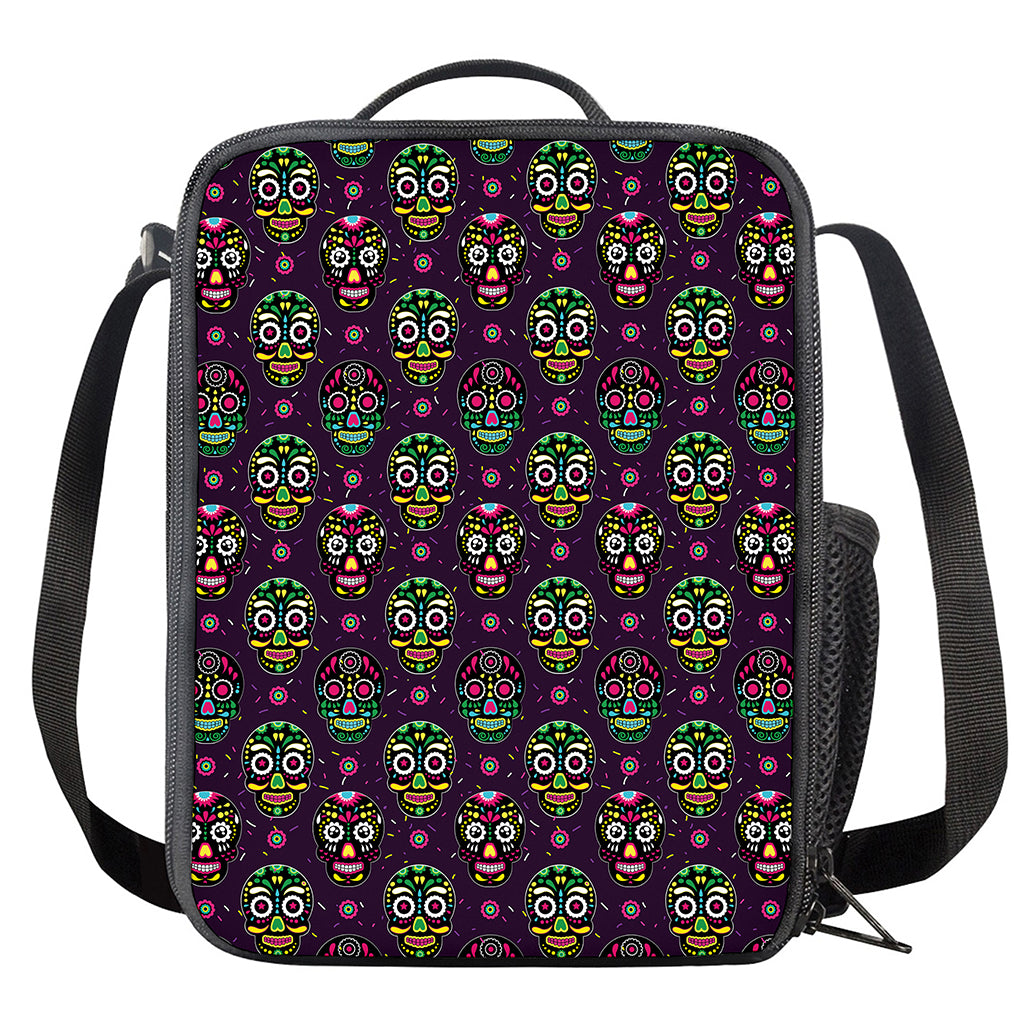 Day Of The Dead Sugar Skull Print Crossbody Lunch Bag