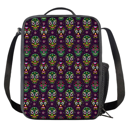 Day Of The Dead Sugar Skull Print Crossbody Lunch Bag