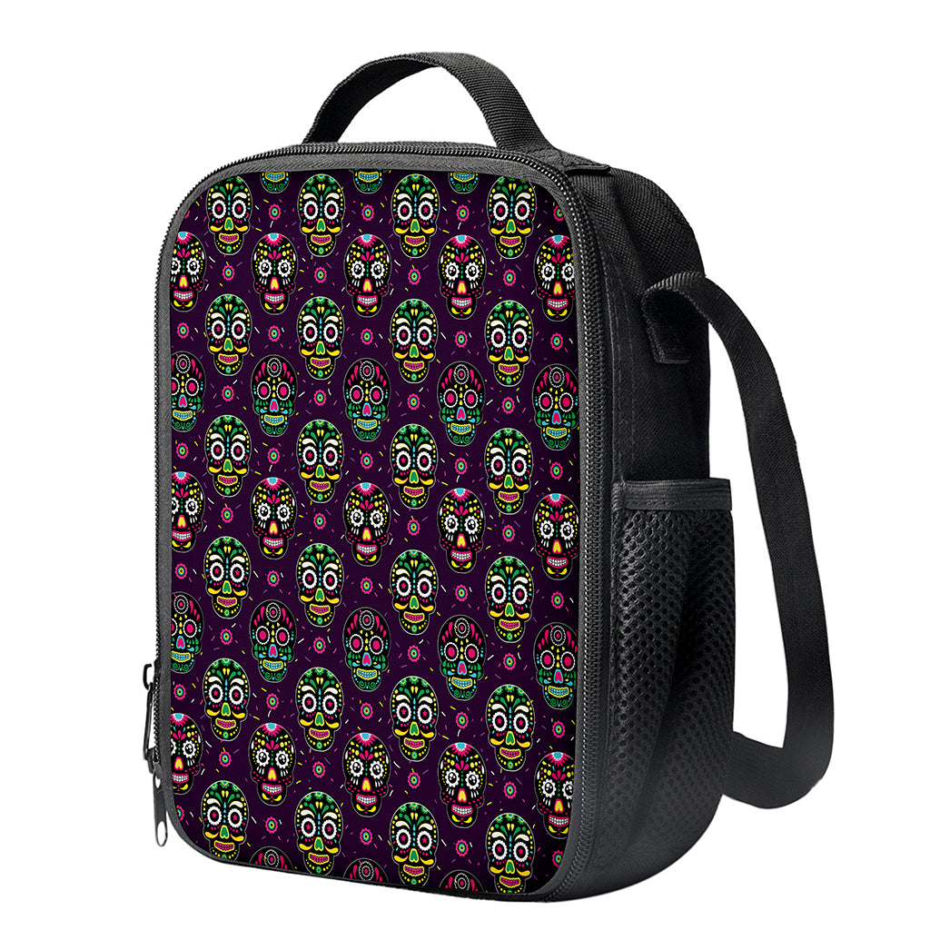 Day Of The Dead Sugar Skull Print Crossbody Lunch Bag