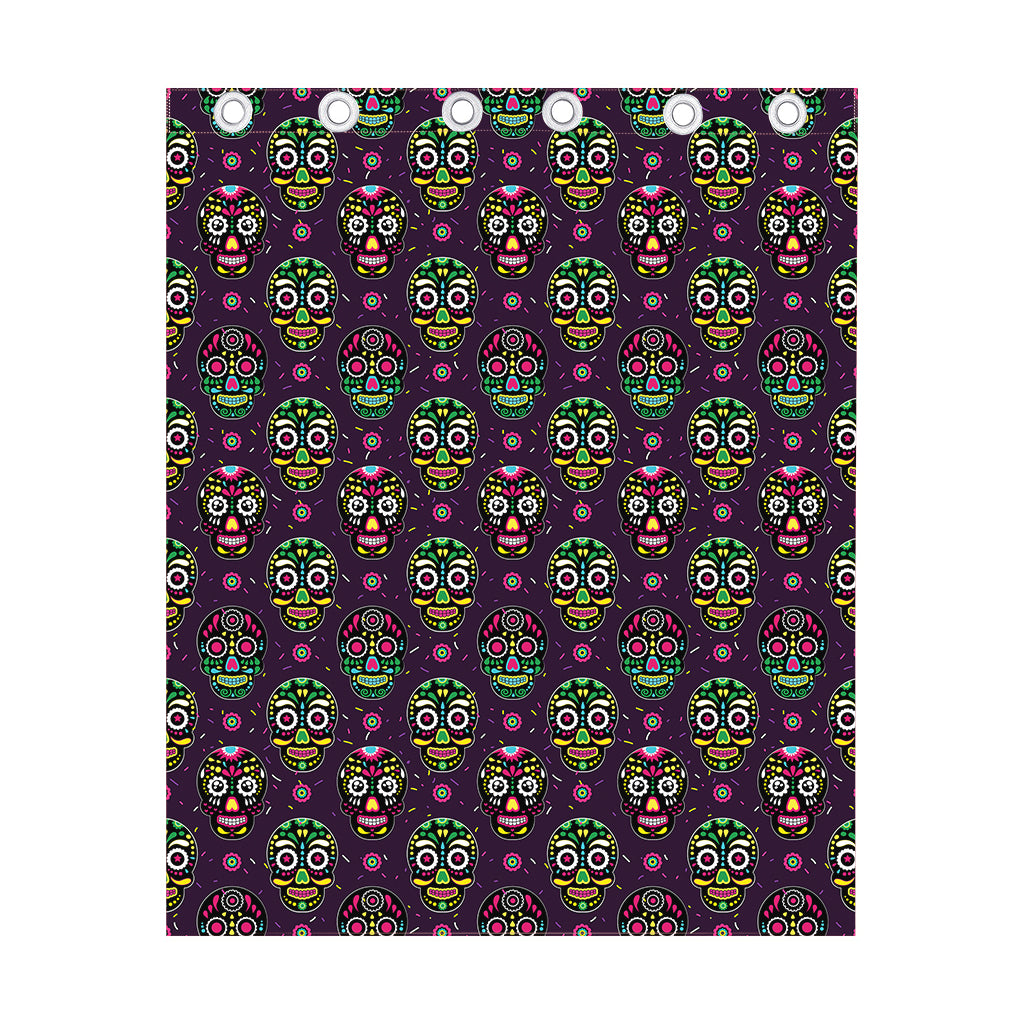 Day Of The Dead Sugar Skull Print Curtain