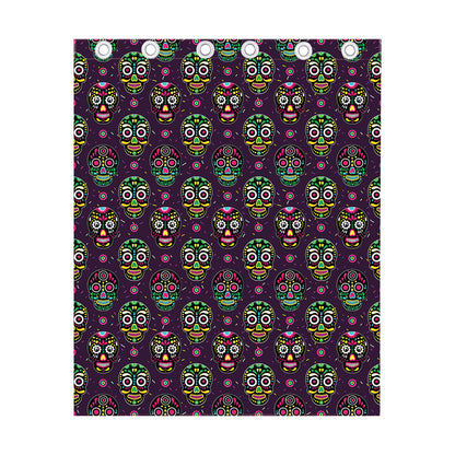 Day Of The Dead Sugar Skull Print Curtain
