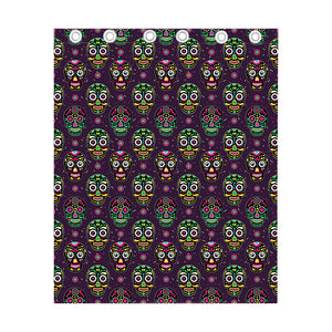 Day Of The Dead Sugar Skull Print Curtain