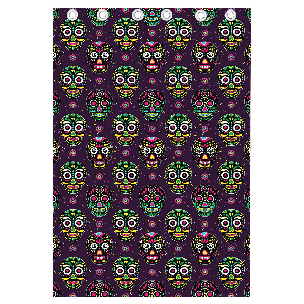 Day Of The Dead Sugar Skull Print Curtain