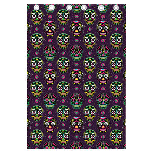 Day Of The Dead Sugar Skull Print Curtain