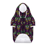 Day Of The Dead Sugar Skull Print Dog Zip Up Hoodie