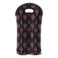 Day Of The Dead Sugar Skull Print Double Neoprene Wine Tote