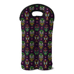 Day Of The Dead Sugar Skull Print Double Neoprene Wine Tote