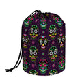 Day Of The Dead Sugar Skull Print Drawstring Makeup Bag
