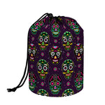 Day Of The Dead Sugar Skull Print Drawstring Makeup Bag