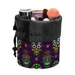 Day Of The Dead Sugar Skull Print Drawstring Makeup Bag