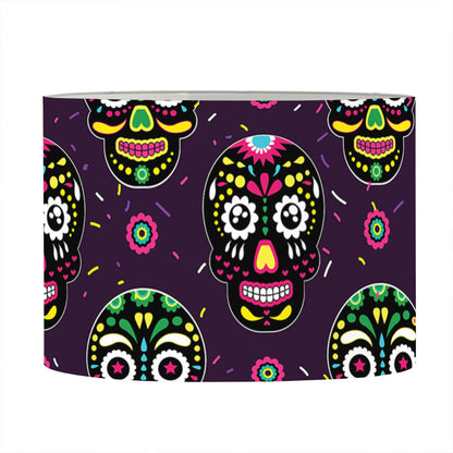 Day Of The Dead Sugar Skull Print Drum Lamp Shade