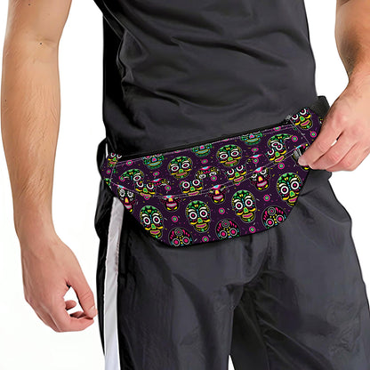 Day Of The Dead Sugar Skull Print Fanny Pack