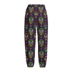 Day Of The Dead Sugar Skull Print Fleece Lined Knit Pants