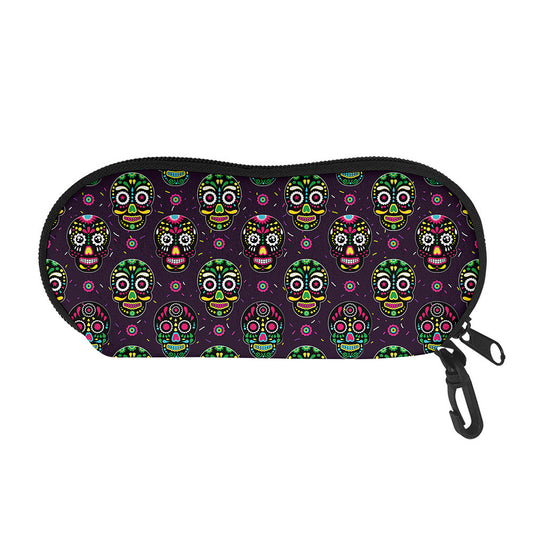 Day Of The Dead Sugar Skull Print Glasses Case