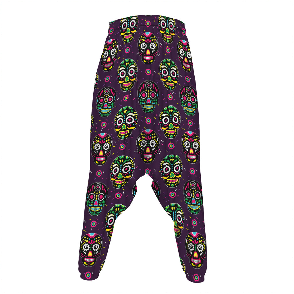 Day Of The Dead Sugar Skull Print Hammer Pants