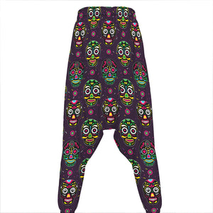 Day Of The Dead Sugar Skull Print Hammer Pants