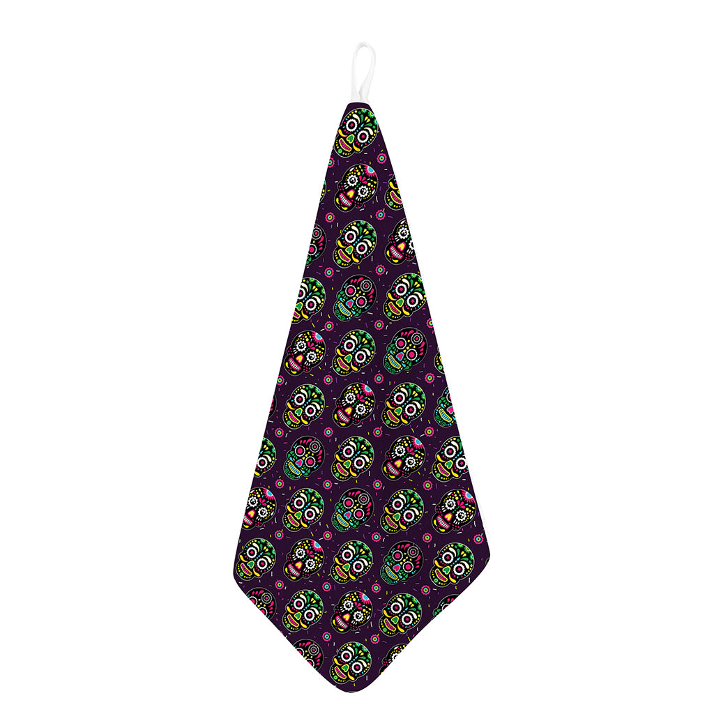 Day Of The Dead Sugar Skull Print Hand Towel
