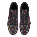 Day Of The Dead Sugar Skull Print High Top Leather Sneakers