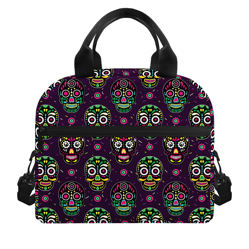 Day Of The Dead Sugar Skull Print Insulated Lunch Bag