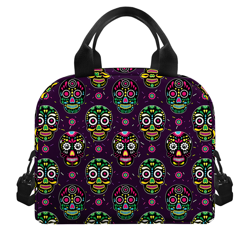 Day Of The Dead Sugar Skull Print Insulated Lunch Bag