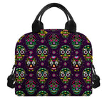 Day Of The Dead Sugar Skull Print Insulated Lunch Bag
