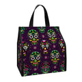Day Of The Dead Sugar Skull Print Insulated Lunch Tote