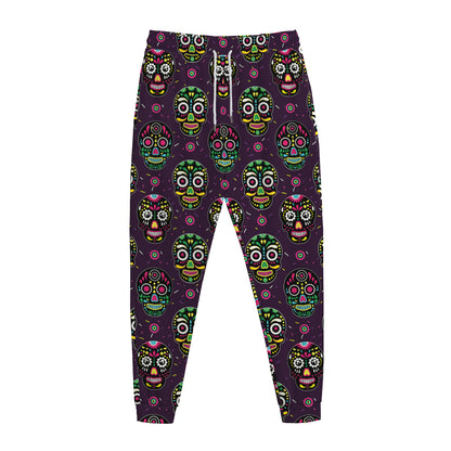 Day Of The Dead Sugar Skull Print Jogger Pants