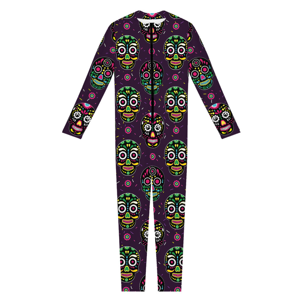 Day Of The Dead Sugar Skull Print Jumpsuit