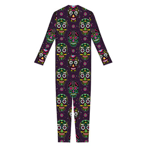 Day Of The Dead Sugar Skull Print Jumpsuit