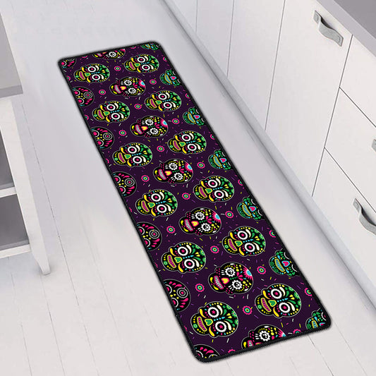 Day Of The Dead Sugar Skull Print Long Kitchen Mat