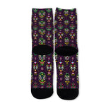 Day Of The Dead Sugar Skull Print Long Socks