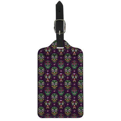 Day Of The Dead Sugar Skull Print Luggage Tag