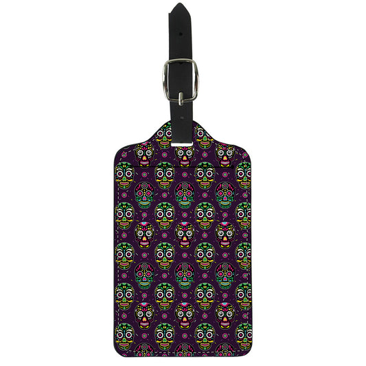 Day Of The Dead Sugar Skull Print Luggage Tag